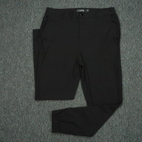 CUTS Pants Mens Large Black AO Jogger Stretch Zip Pocket Tapered - Picture 1 of 10